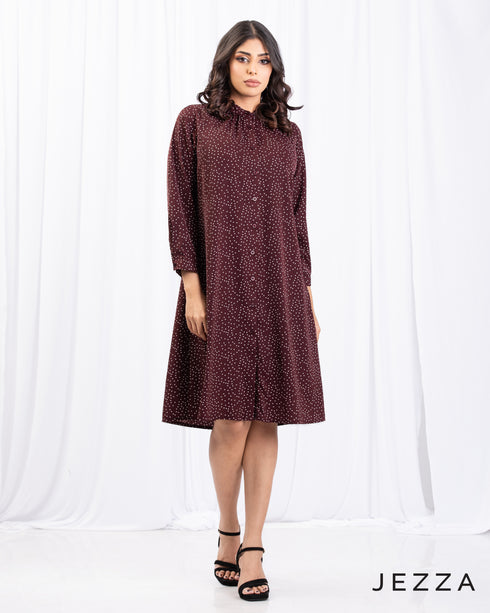 Polka Dot Print Polyester Dress 66581